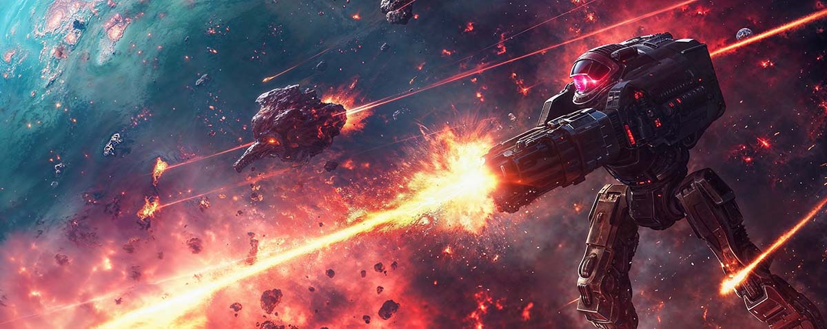 Nexus Wars combat machines advancing through a battlefield