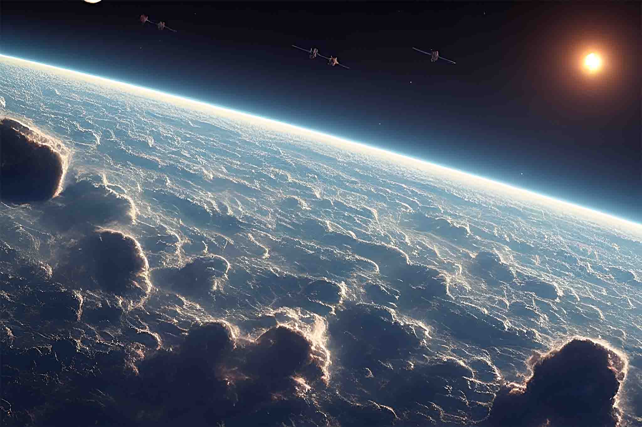 A distant frozen world beneath a bright star